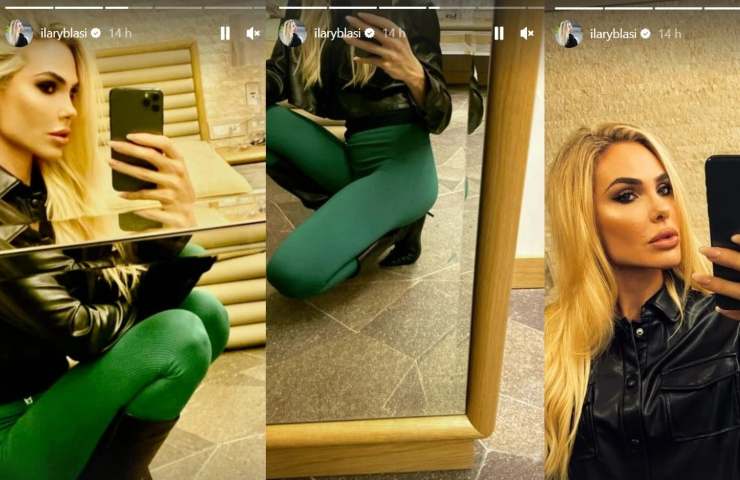 Ilary Blasi leggings verdi 